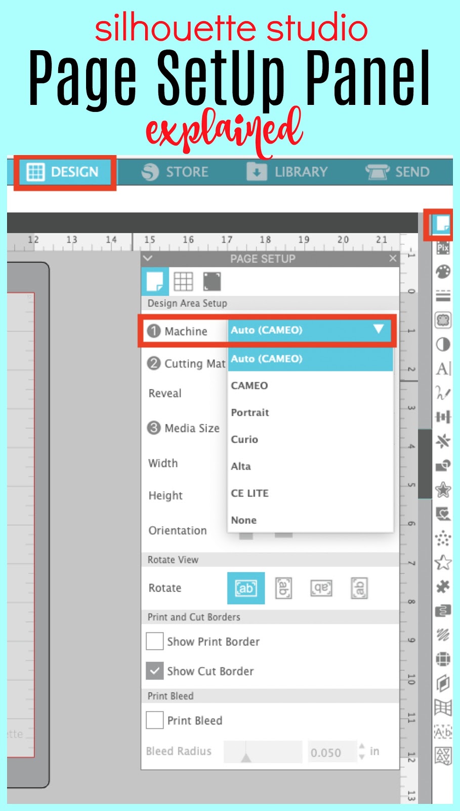 Silhouette Studio V4.3 Page SetUp Panel Explained Silhouette School
