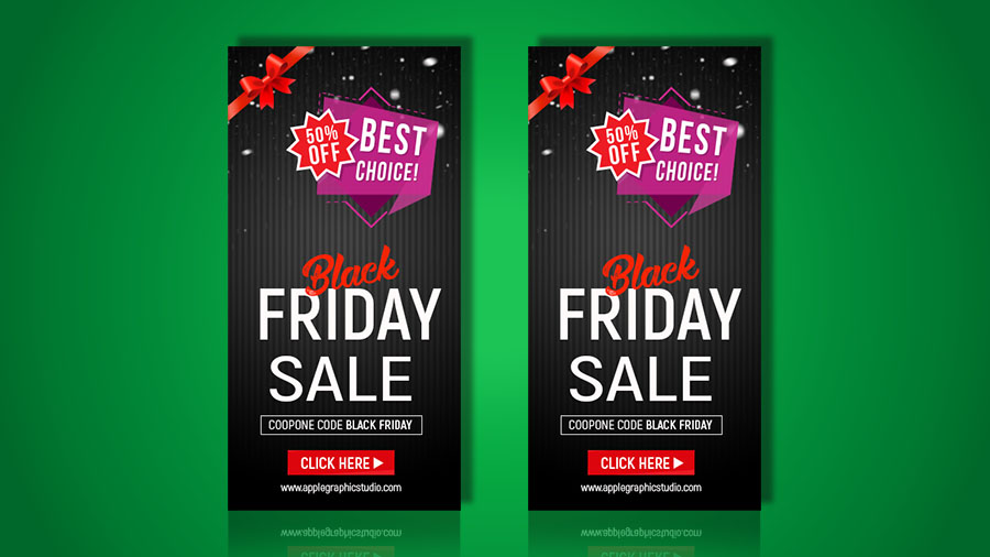 300x600 Display Web Banner Design For Black Friday Photoshop