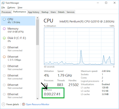 windows uptime computer operating system