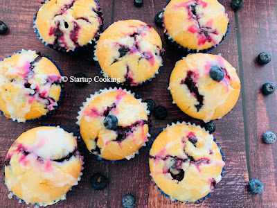 Lemon Blueberry Muffin with Lemon Glaze | Lemon blueberry muffin recipe ...
