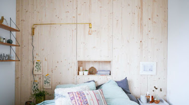 DIY cómo hacer una pared de madera en el cabecero de tu cama