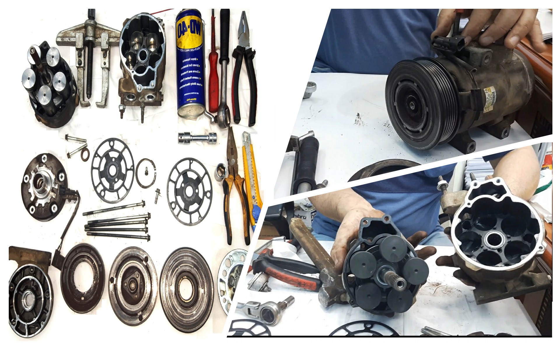 اصلاح كمبروسر مكيف السيارة