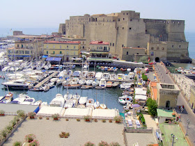 The Castel dell'Ovo and the harbour at Santa Lucia in Naples