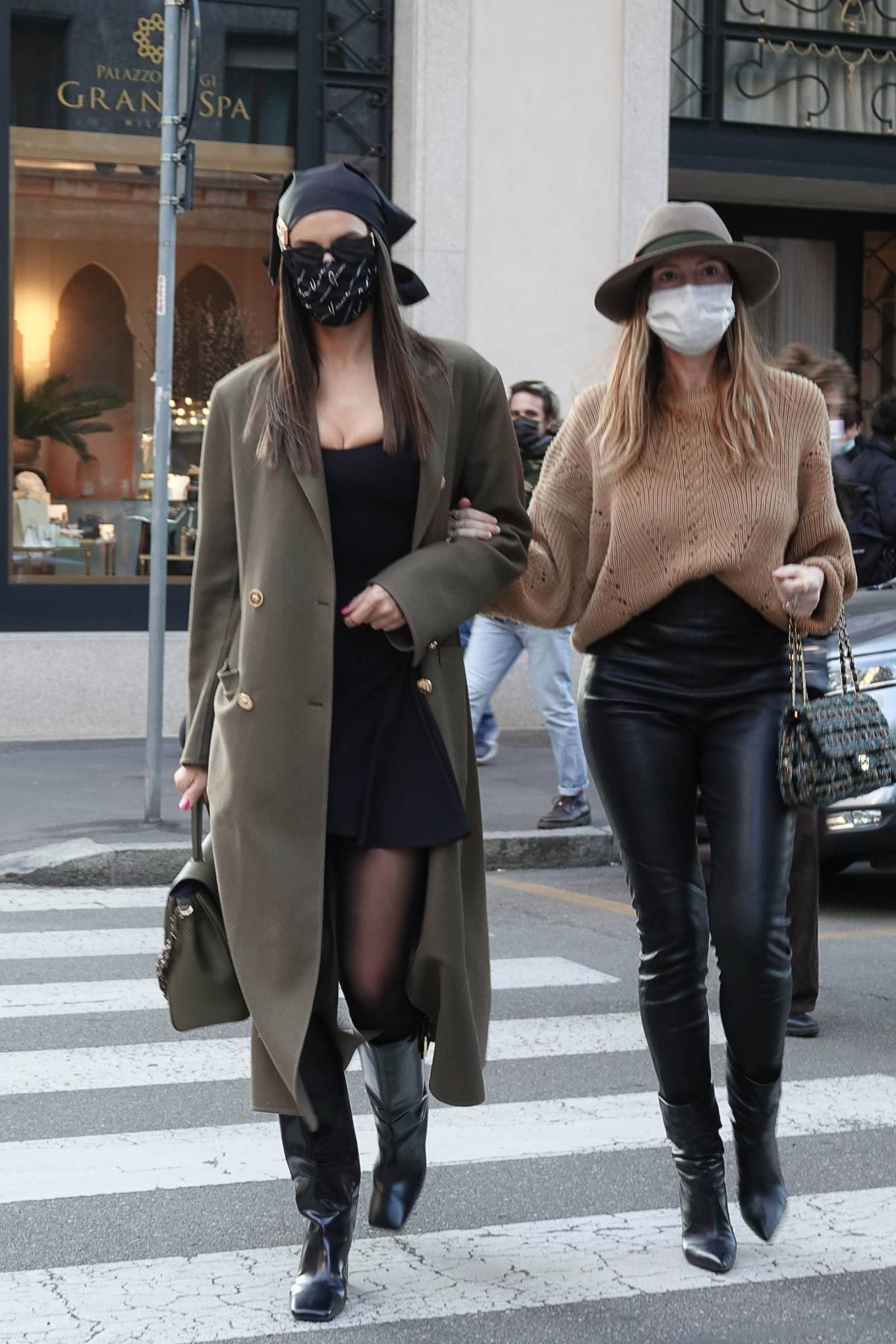 Irina Shayk – In a Versace getup as she walks with her friend Valentina ...