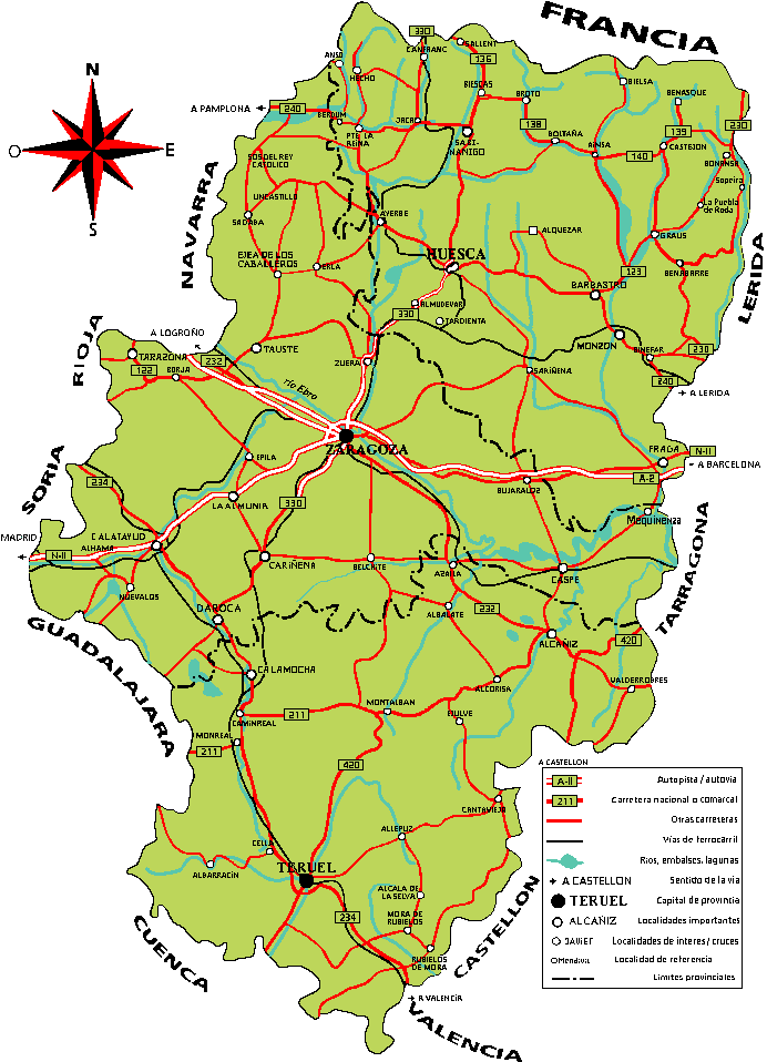 Aragon Map Pictures and Information | Map of Spain Pictures and Information