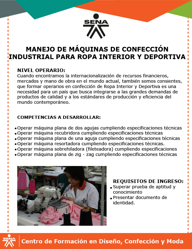 Centro de Formación en Diseño, Confección y Moda - SENA Regional Antioquia:  Programas de Formación