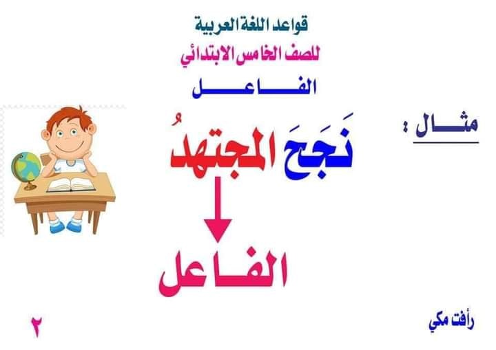 ملزمة شرح (الفاعل) للخامس ابتدائي برسوم لتسهيل الفهم للطالب للاستاذ ...