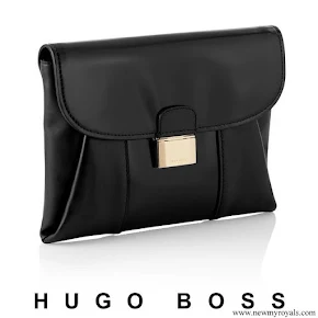 Queen Letizia carried Hugo Boss fanila clutch