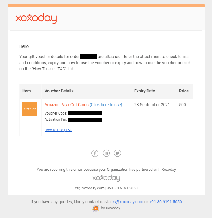 Xoxaday amazon gift card proof