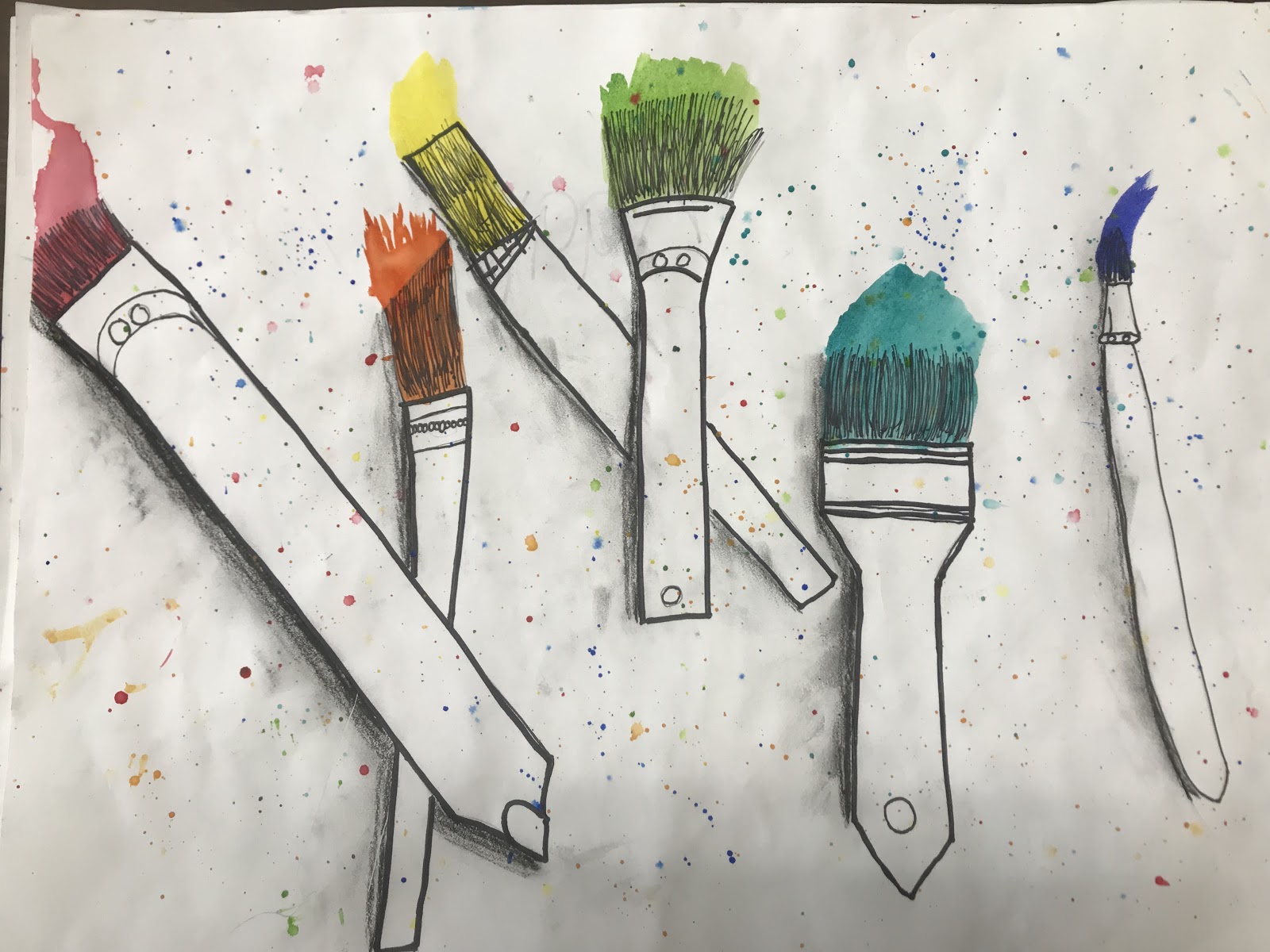 Elements of the Art Room 5th grade Jim Dine inspired paintbrushes