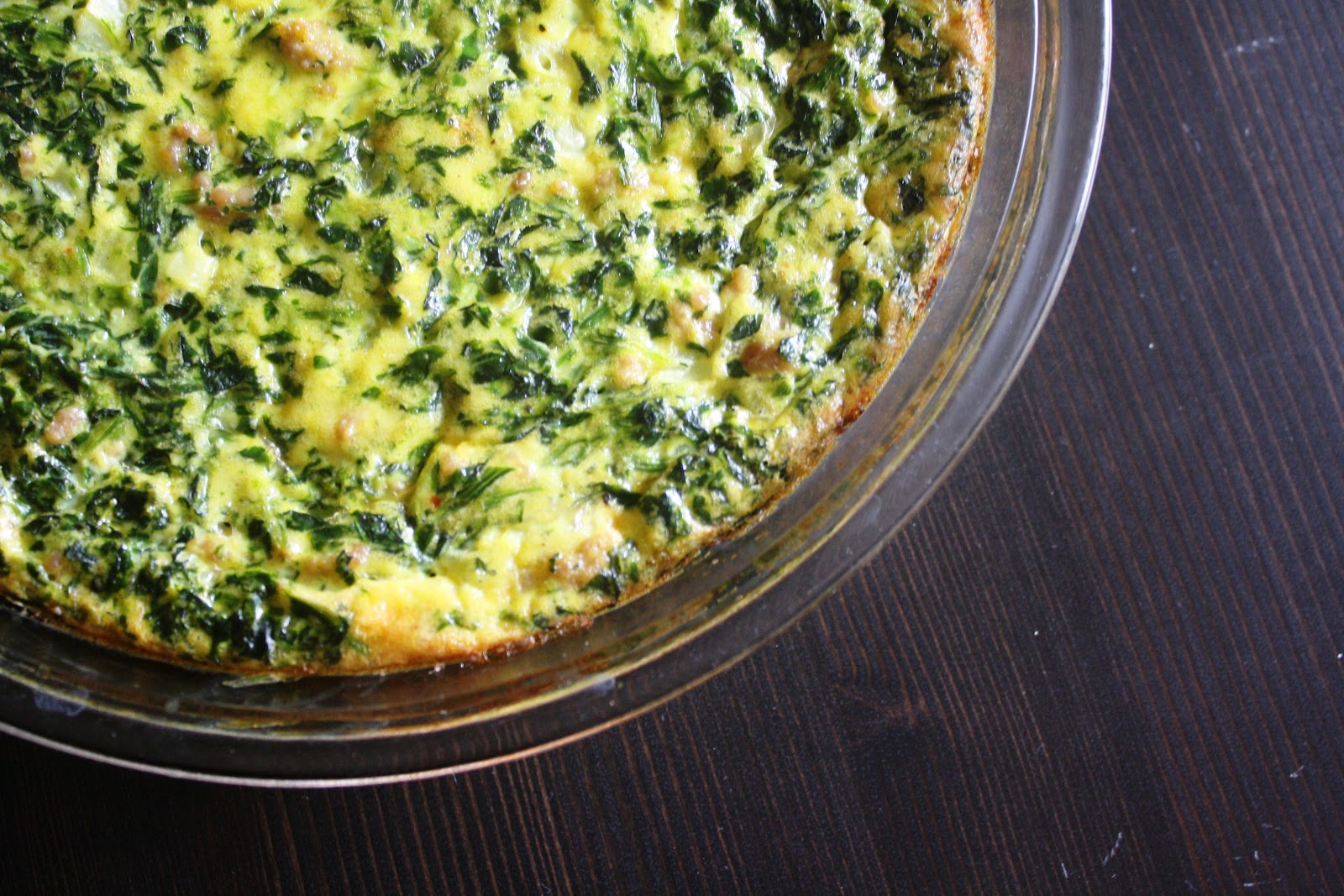 Live Free From: CRUSTLESS QUICHE WITH SPINACH & SAUSAGE