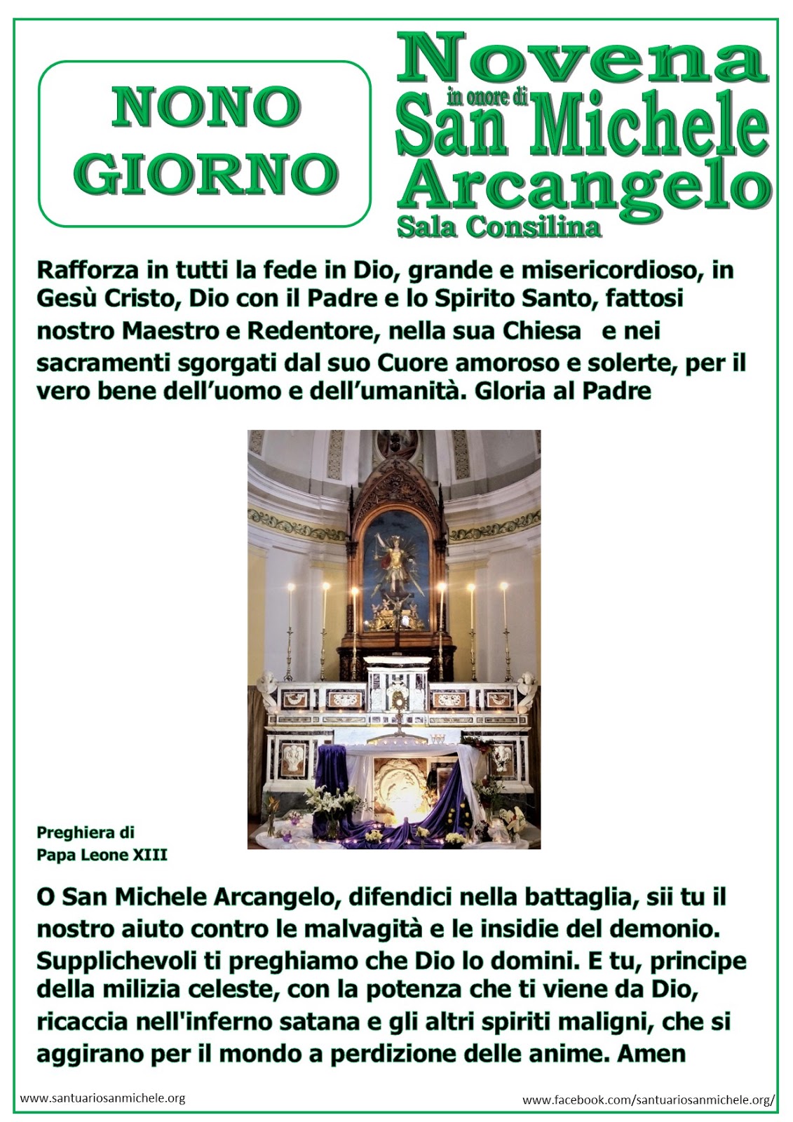 Santuario San Michele Arcangelo Nono giorno di novena