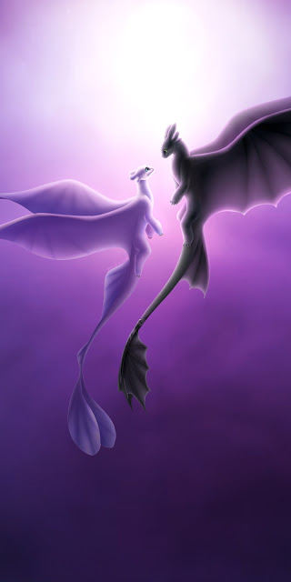 Toothless and Light Fury In Love Wallpaper