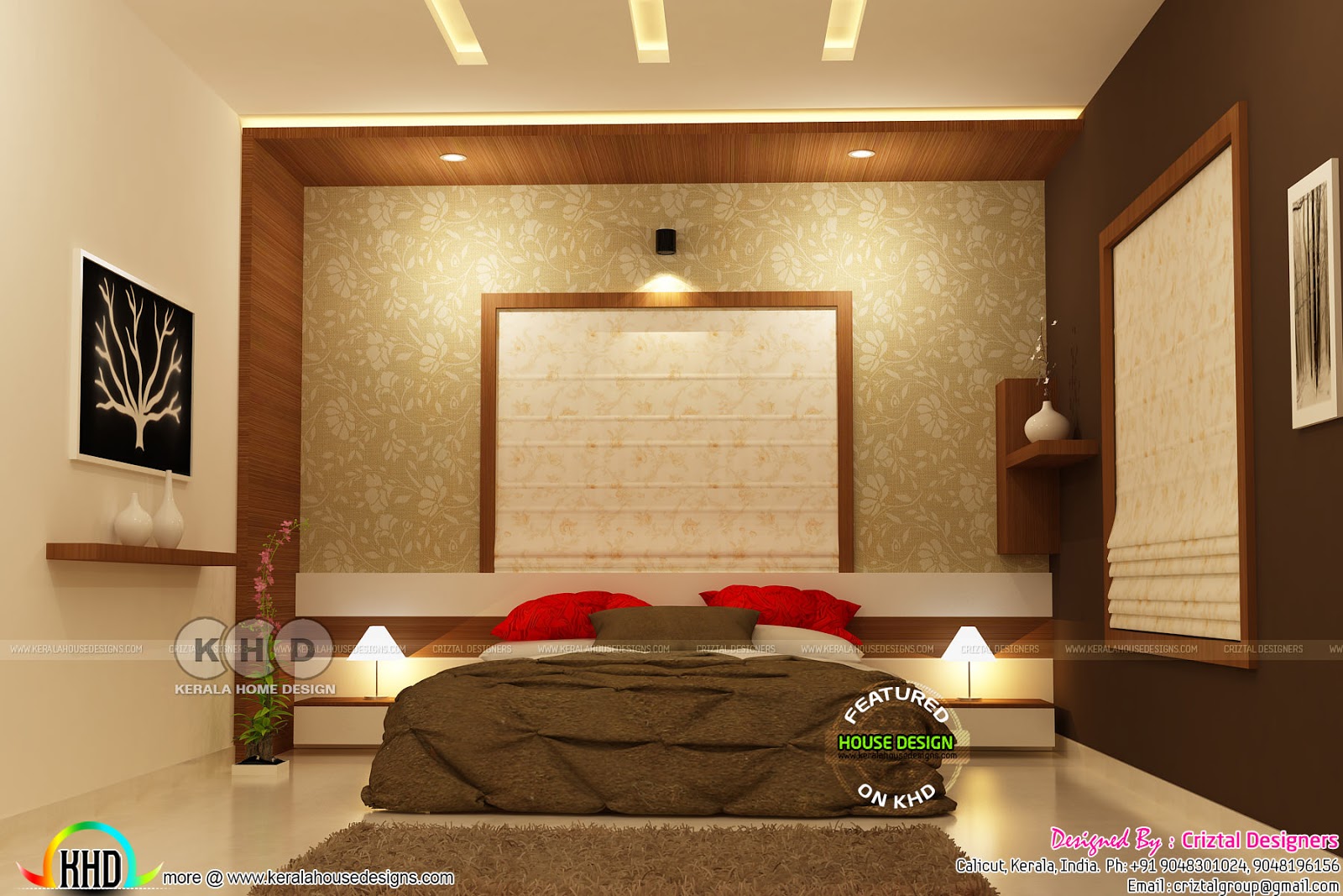 View of the hall, bedroom, kitchen, dining and wash area Kerala Home