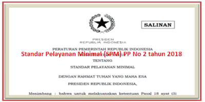 Standar Pelayanan Minimal (SPM) PP No 2 tahun 2018 