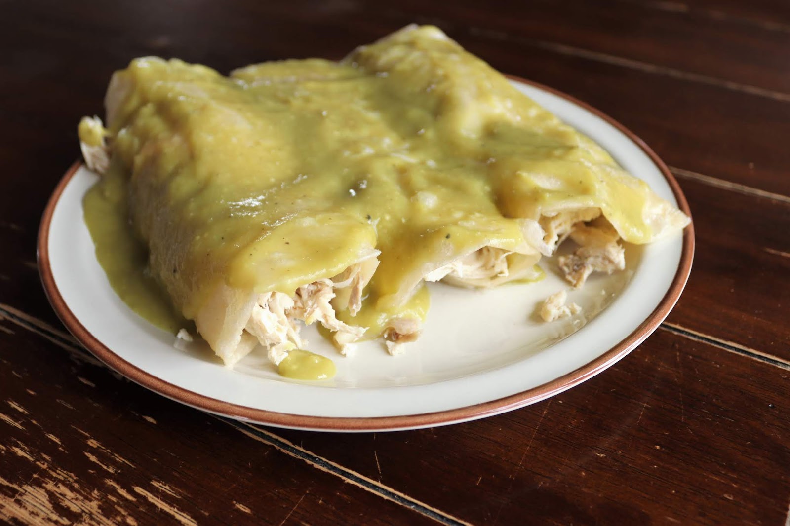 Corn, Beans, Pigs and Kids Authentic Enchiladas Verdes
