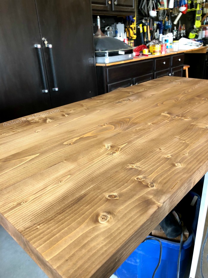 Staining coffee table top