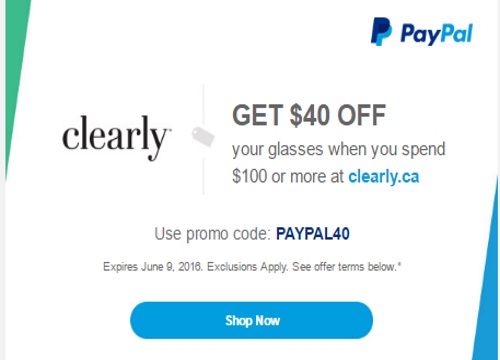 Clearly Contacts $40 Off Paypal Promo Code