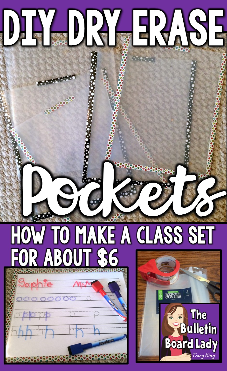 Fasmov 20 Dry Erase Pockets 10 Inch x 13 Inch Pockets Perfect for Classroom Organization,Teaching Supplies