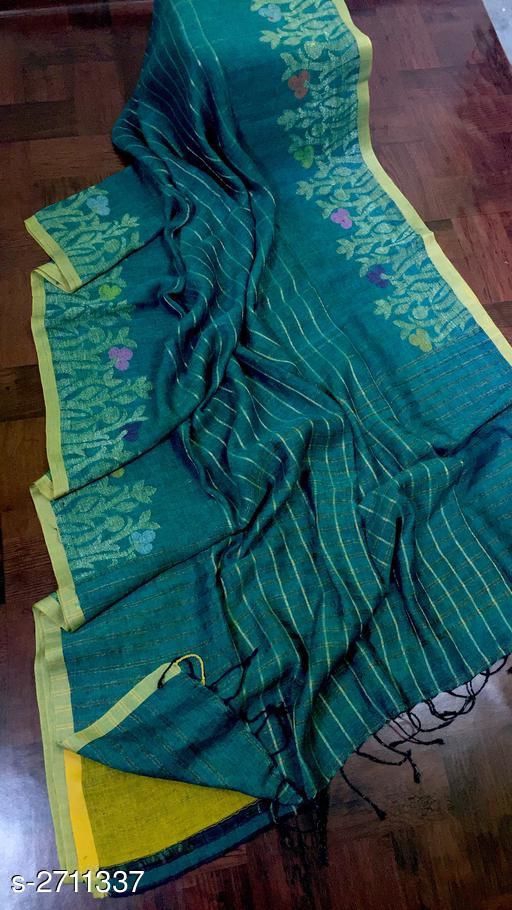 Pure Linen saree : ₹3420/- free COD WhatsApp +919730930485