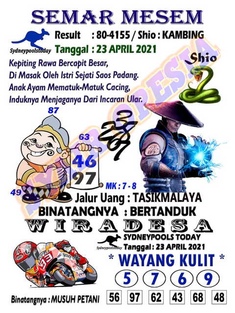 Syair Sdy Hari Ini Jumat 23 April 2021 Opesia Official