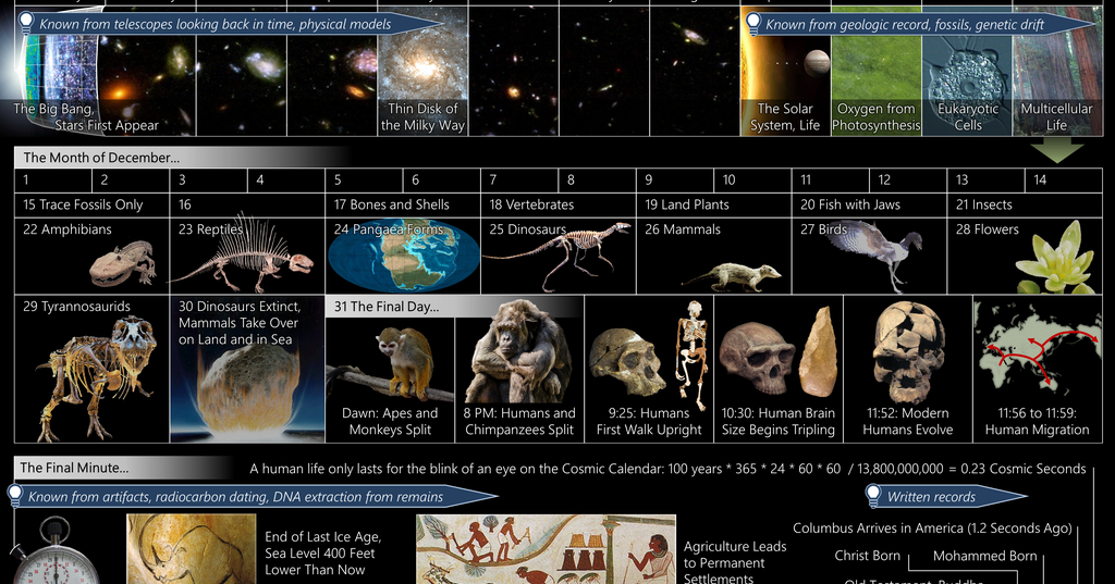Materia Crítica El calendario cósmico de Carl Sagan