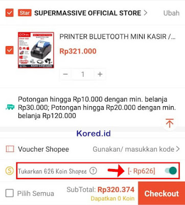 cara menukarkan koin shopee saat belanja