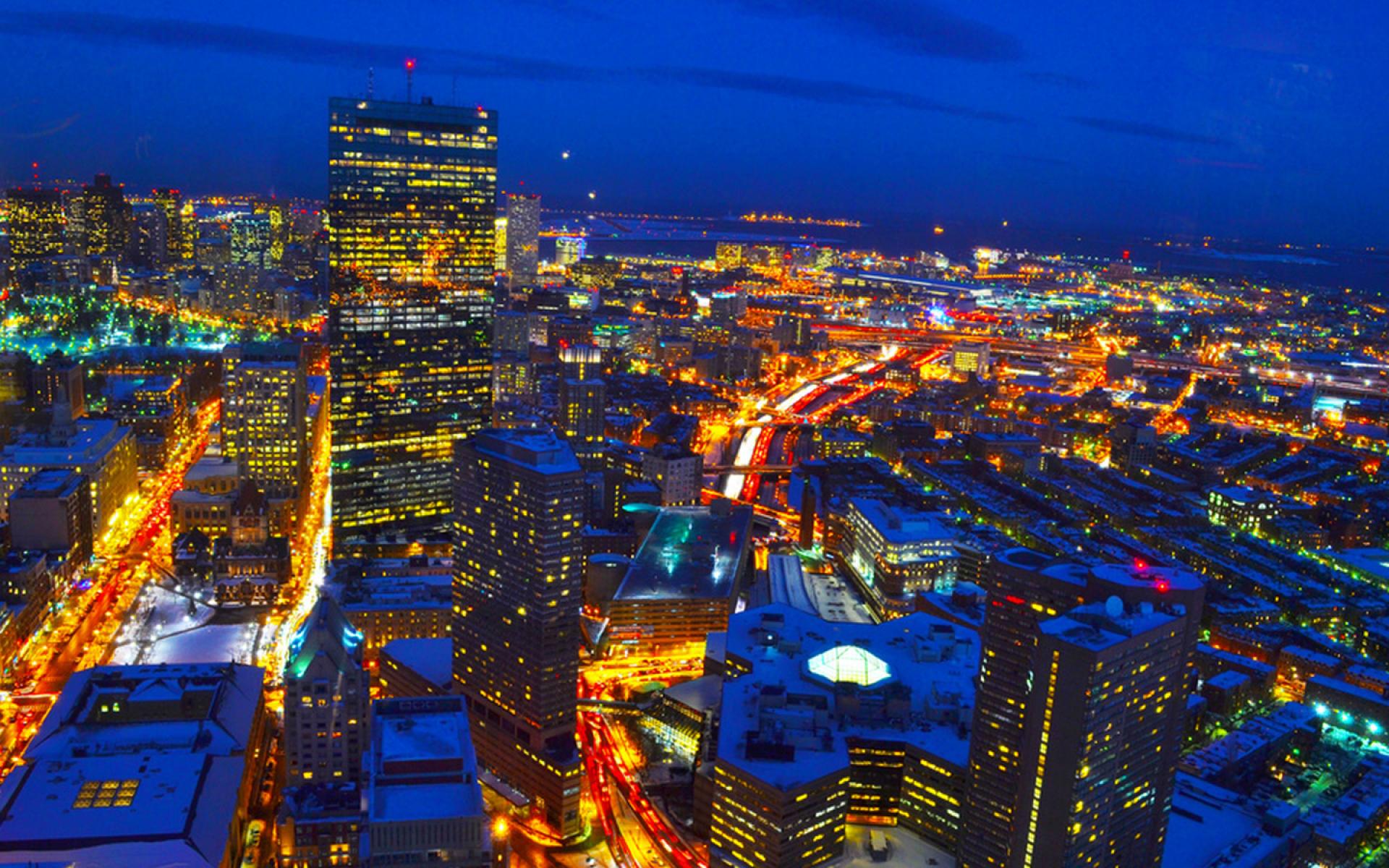 Boston Night Lights | Full HD Desktop Wallpapers 1080p