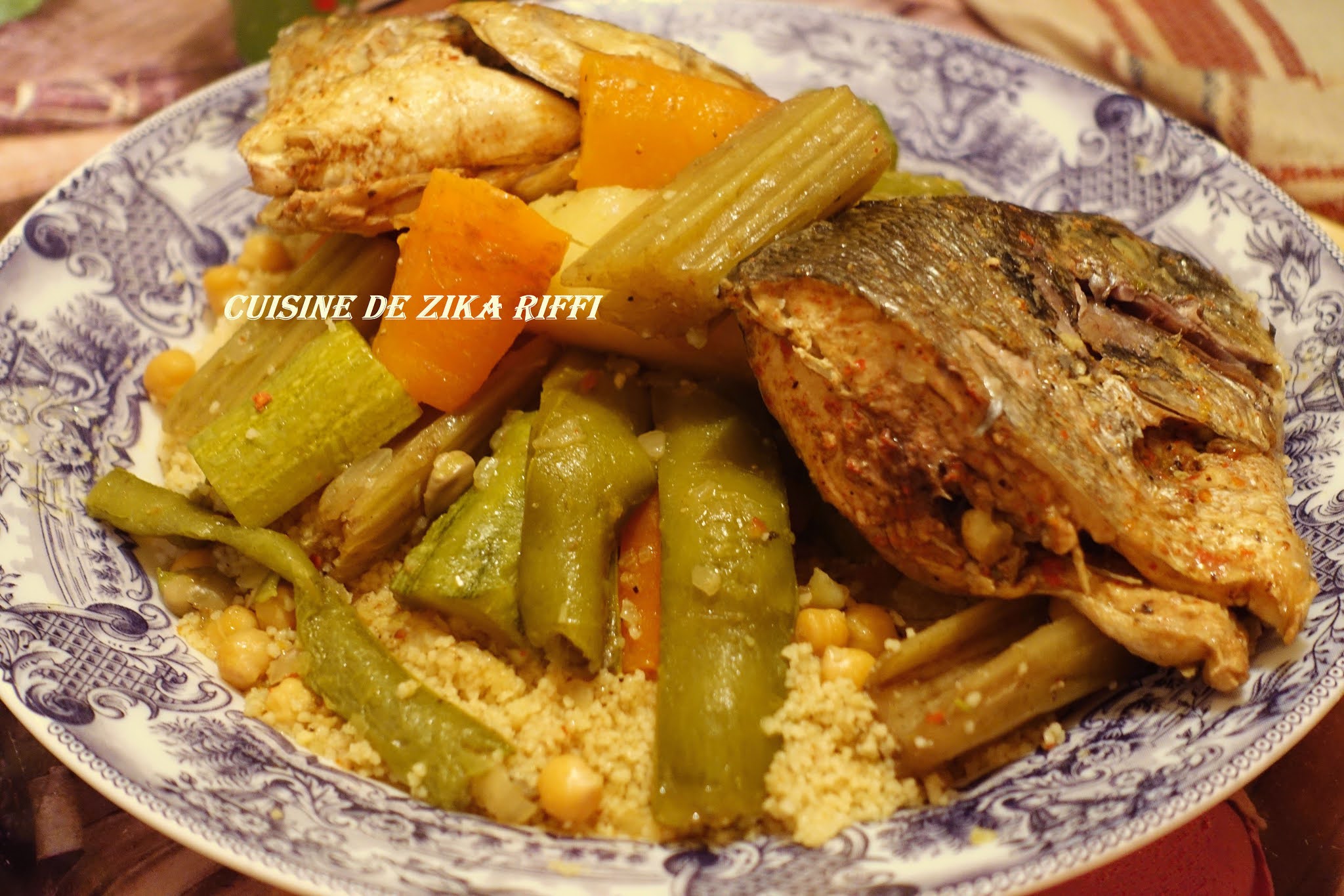 COUSCOUS AUX TÊTES DE COCHON DE MER ( POISSON BALISTE ) TERROIR BÔNOIS