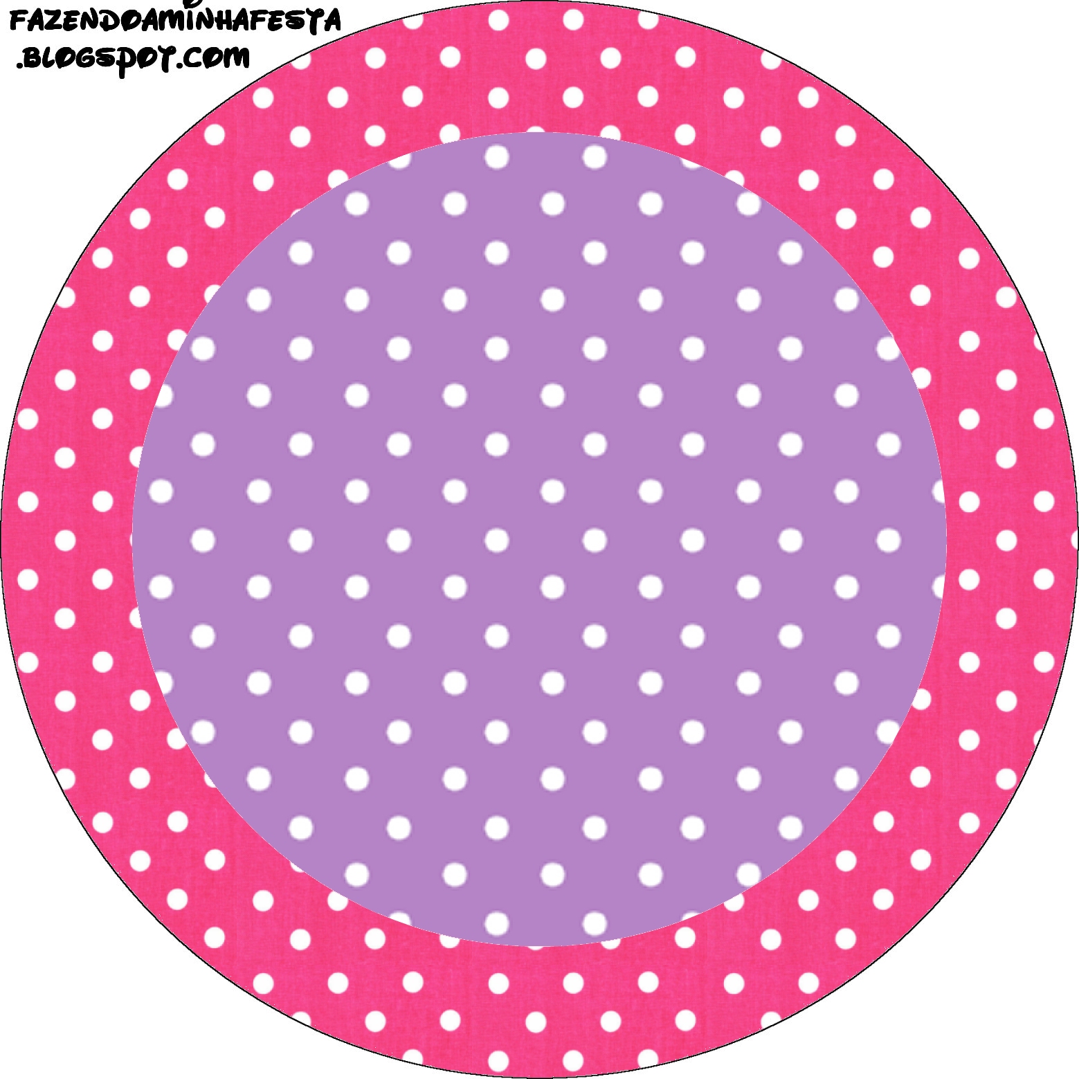Pink, Purple and White Polka Dots Free Printable Cupcake Toppers and