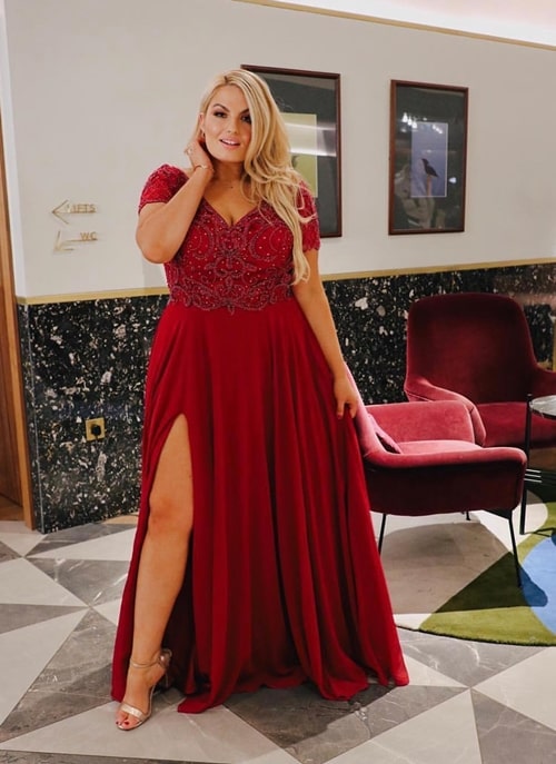 vestido madrinha cor marsala plus size