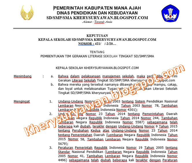 Contoh Program Komite Sekolah Tk