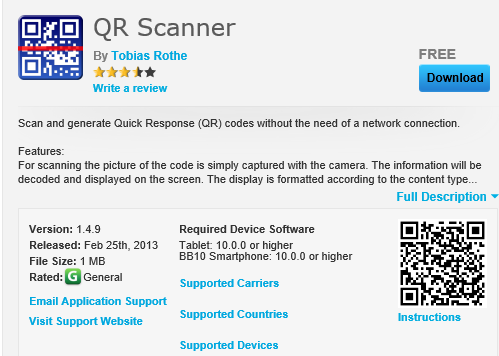 CRCordrayTesting Documents: QRs- The bar code on steriods BlackBerry vs ...
