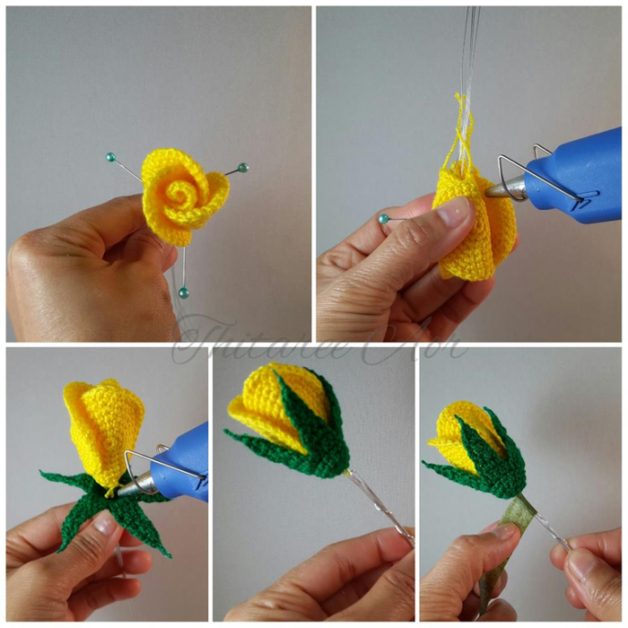 ergahandmade: Crochet Roses + Diagrams + Pattern Step By Step