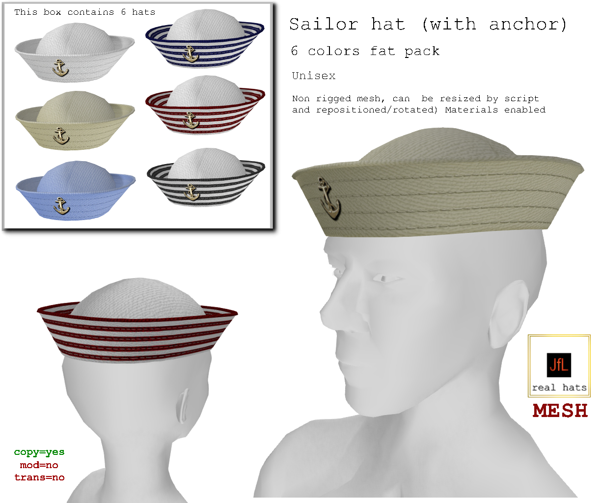 The JfL's store blog. Sailor hat (with anchor)