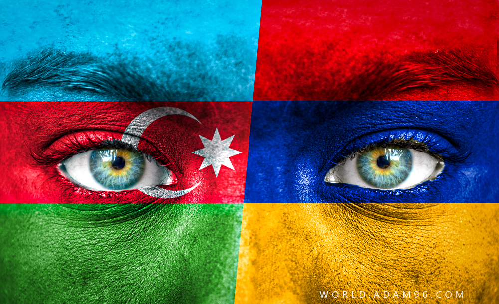 Armenia VS Azerbaijan The Most Beautiful Wallpaper - Flag on The Face