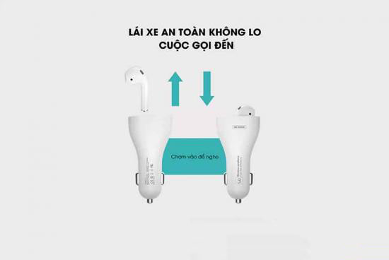 Tai nghe Bluetooth kiêm tẩu sạc xe hơi Remax WK-P13