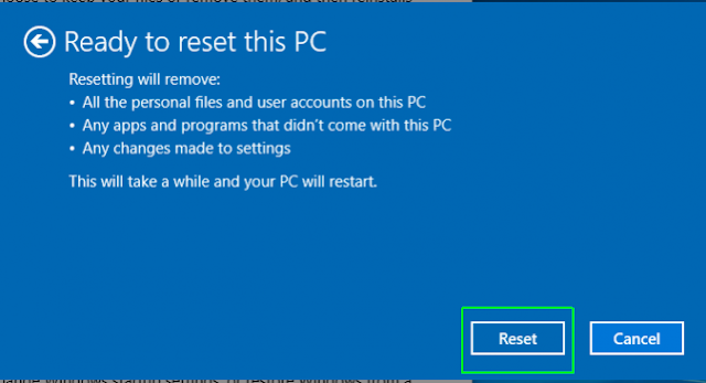 Cara mudah Reset Windows 10 langkah terakhir mereset komputer