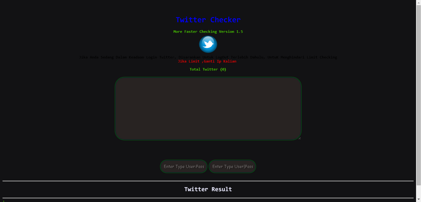 Script Twitter Account Checker V 1.5 2016 | Lamer Indonesia