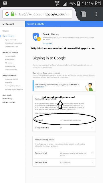 Cara Ganti Password Gmail Lewat Android