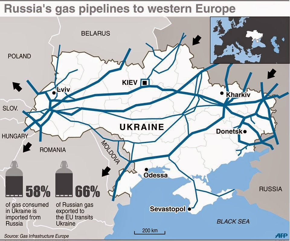 Схема газопровода через украину в европу на карте