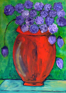 Purple Hydrangeas growing in a Pot, Miabo Enyadike