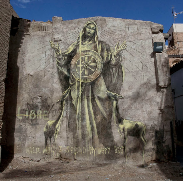 Street Art By South African Muralist Faith47 For Avant Garde Urban In Tudela, Spain. 2
