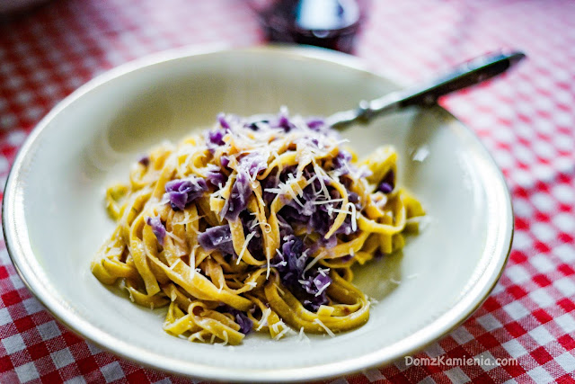 czerwona kapusta tagliatelle taleggio 