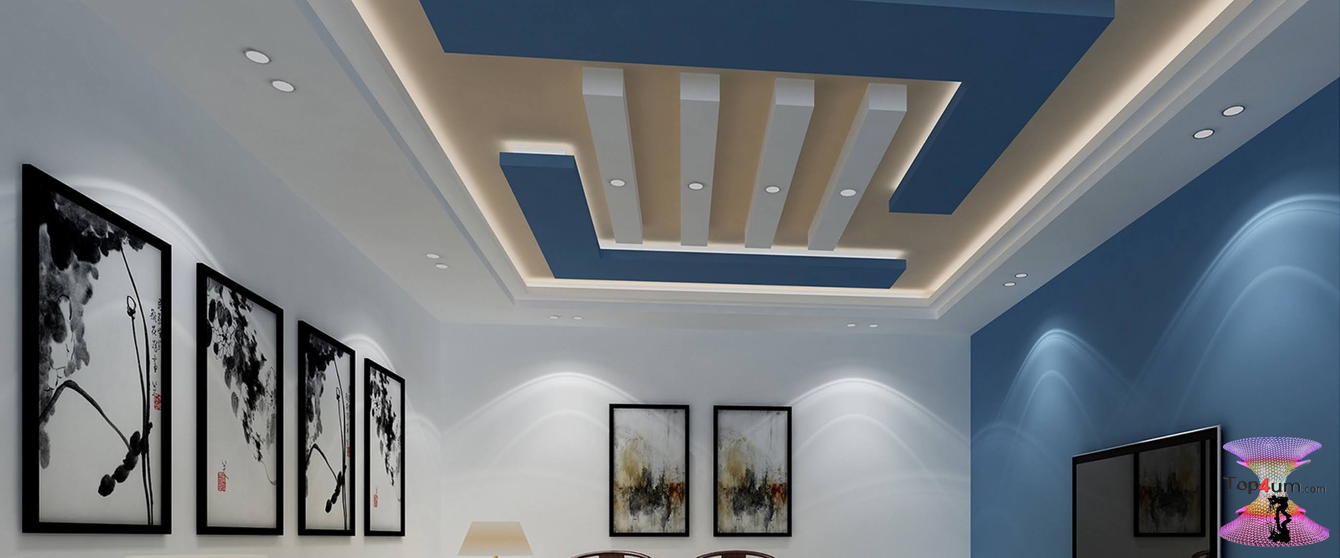 اسقف جبس بورد للصالات مستطيلة 2022 decor4style