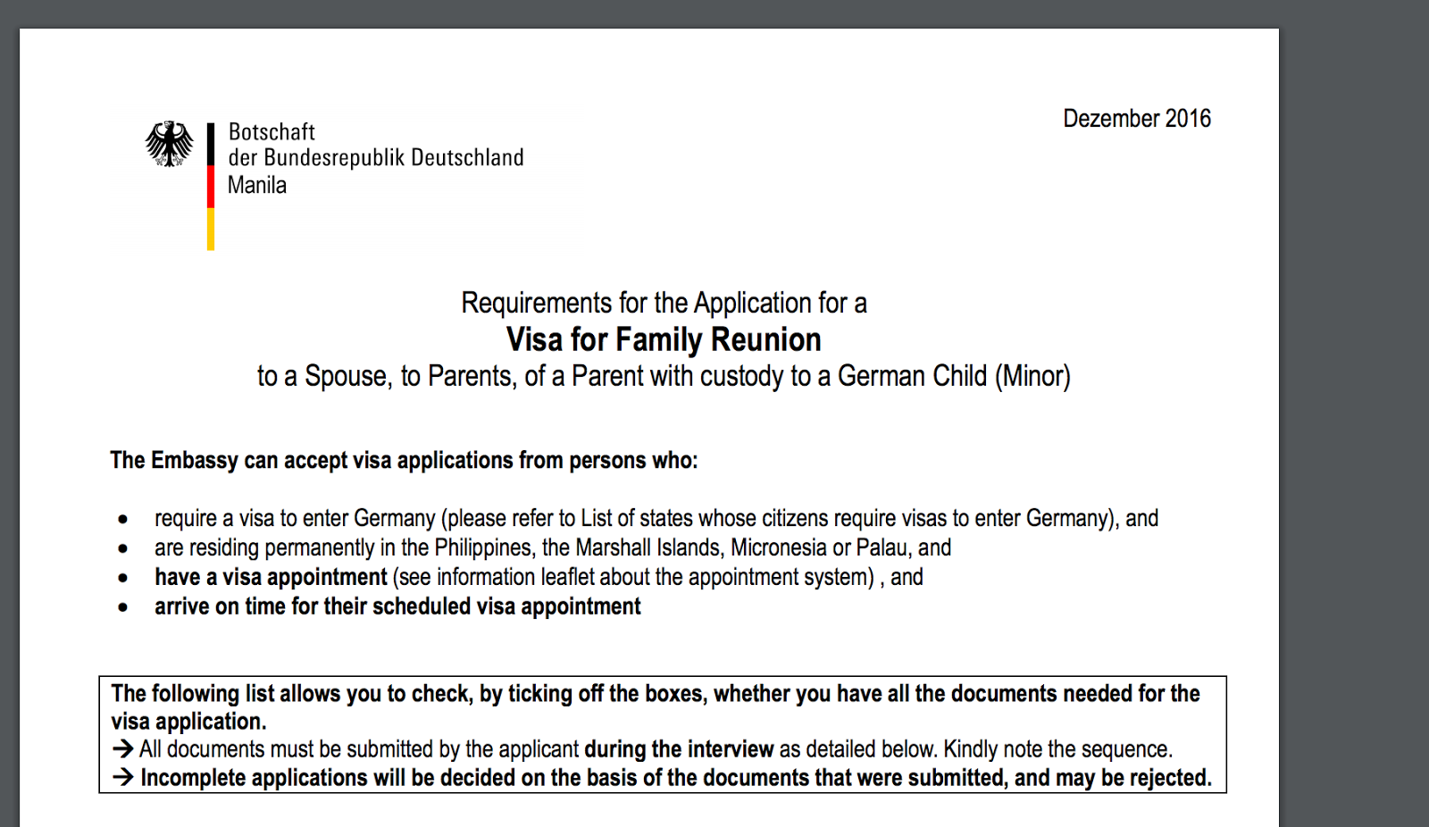 personal cover letter for german family reunion visa