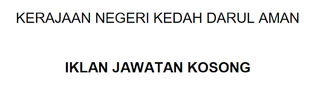 Jawatan Kosong Kerajaan Negeri Kedah Darul Aman