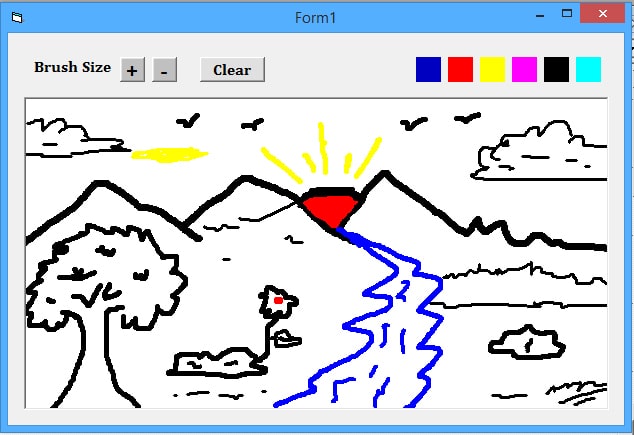 Program to find freehand drawing in vb6