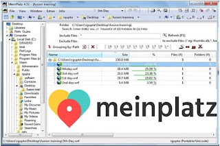 MeinPlatz مسح القرص الثابت وتحليل الملفات وعرض معلومات مفصلة