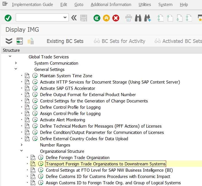 Transport Foreign Trade Organizations to Downstream Systems in sap gts